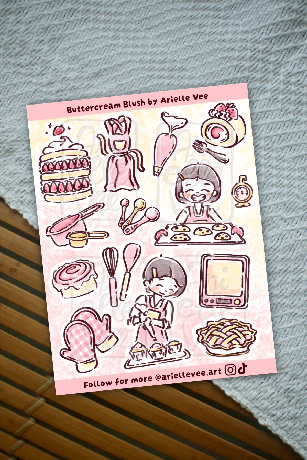 Sticker sheet - Buttercream Blush (matte)