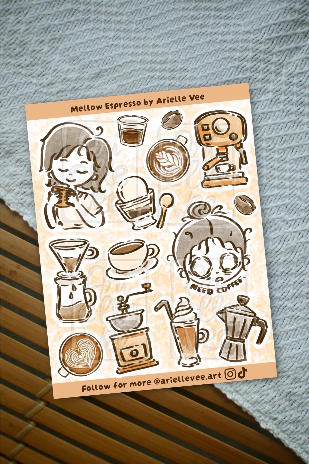 Sticker sheet - Mellow Espresso (matte)