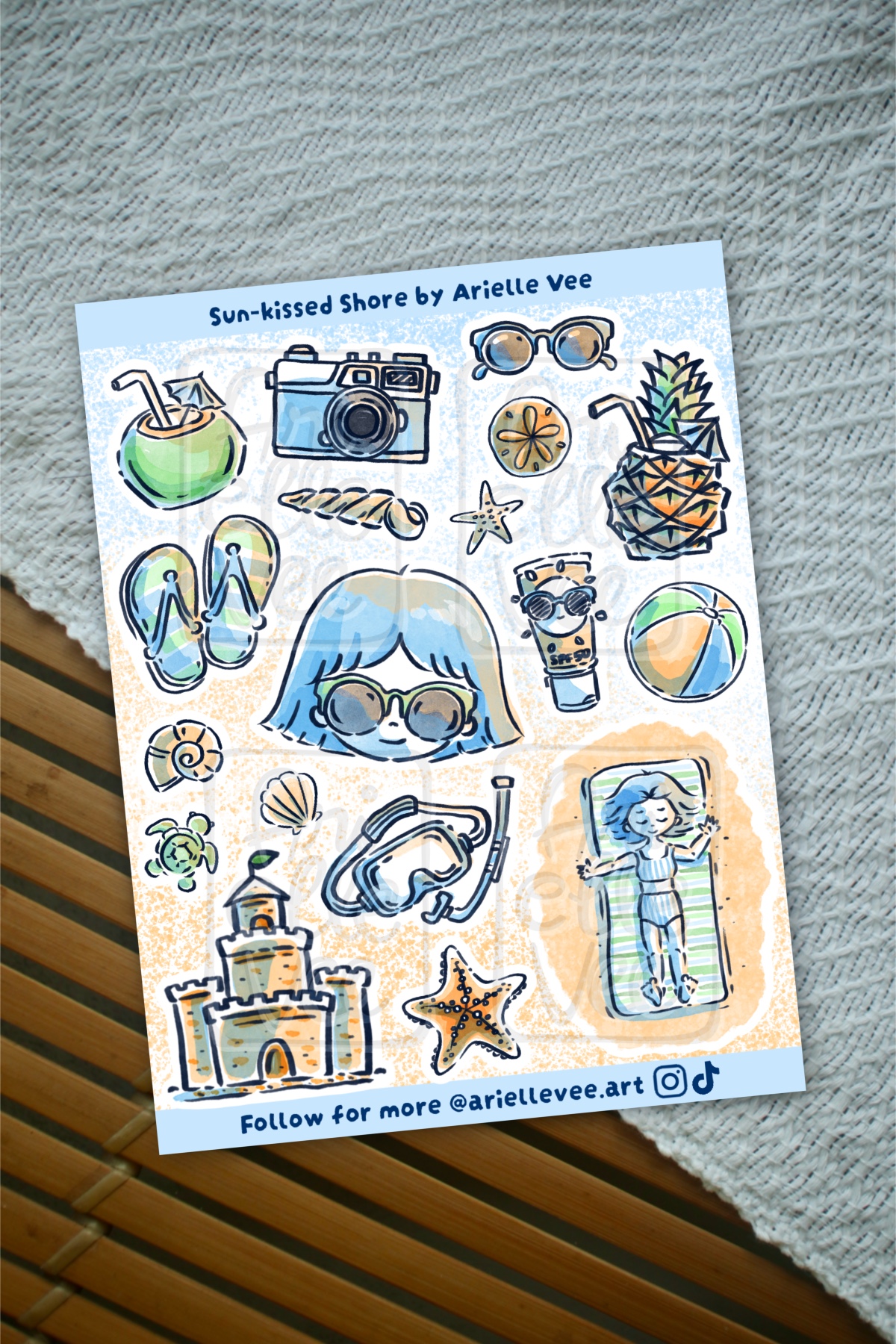 Sticker sheet - Sun-kissed Shore (matte)